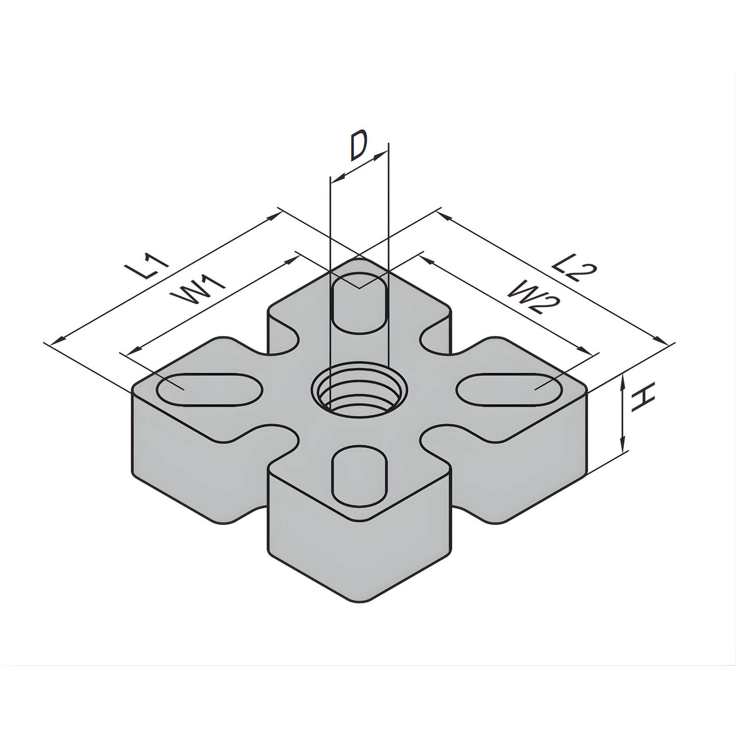 Mounting Plate-PG40-40x40 zinc-alloy
