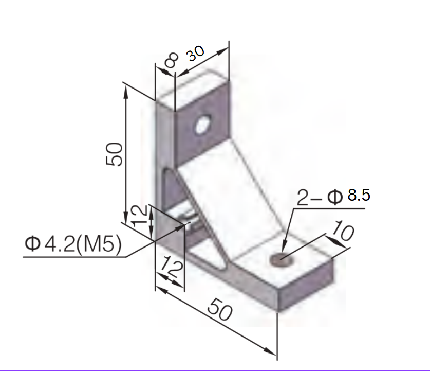 Aluminum Extrusion Angle Connector for 40x40 Aluminum Profile