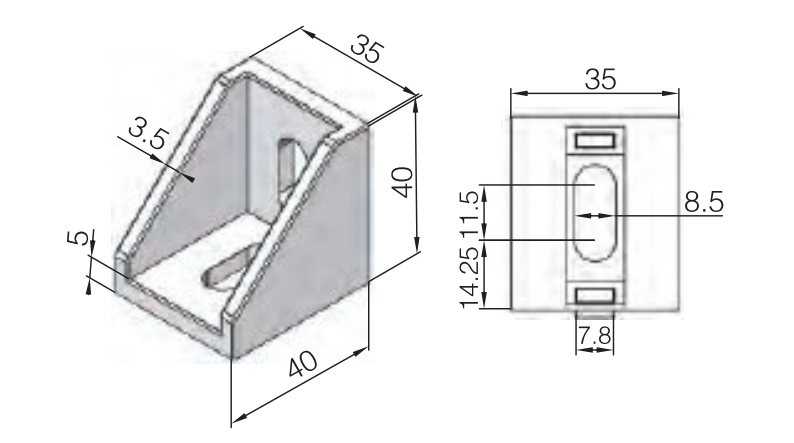 Die Cast Bracket-PG40-40x40 (only Bracket Fasteners sold Separately)