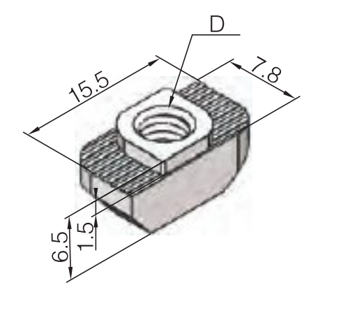Drop in T nut 3030 M6