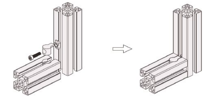 Double Anchor Fastener 90 Degree Inner Joint for 40X40 Aluminum Profile