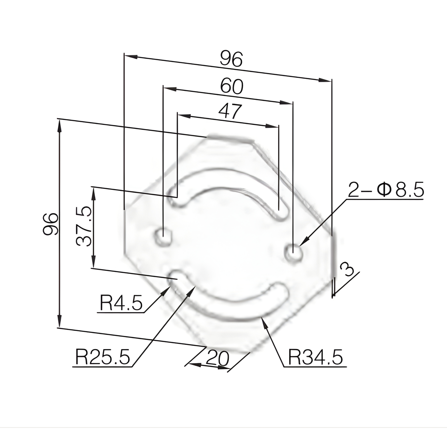 Swivel angle plate for 40X40 Aluminum Profile