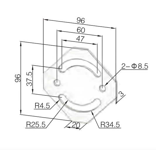 Swivel angle plate for 40X40 Aluminum Profile