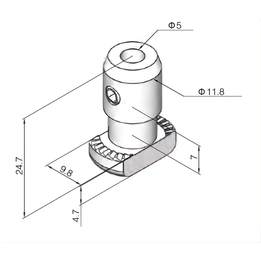 Wire mesh mount block for 40X40 Aluminum Profile