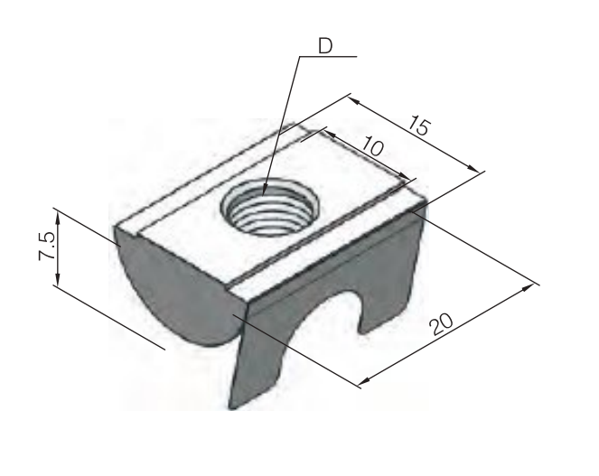 Spring Leaf T Nut M8 4040