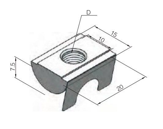 Spring Leaf T Nut M8 4040
