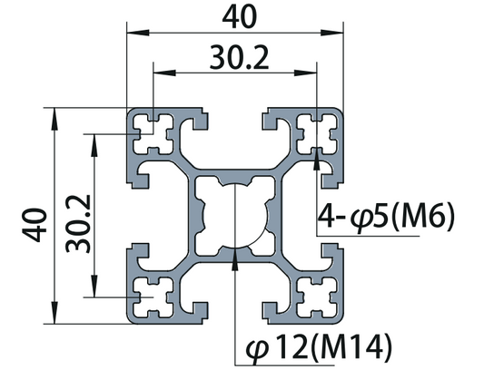 Aluminum Tslot Profile 4040 L