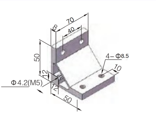 Aluminum Extrusion Angle Connector for 40x80 Aluminum Profile