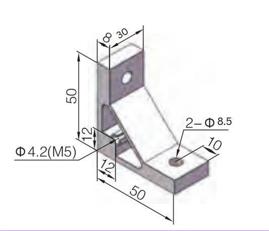 Aluminum Extrusion Angle Connector for 40x40 Aluminum Profile