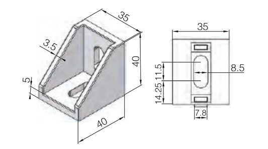 Die Cast Bracket-PG40-40x40 (only Bracket Fasteners sold Separately)