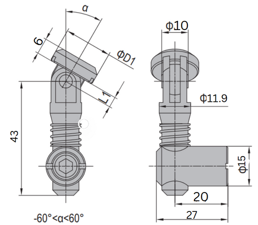 Anchor Connector-PG40-Oblique (Model P)