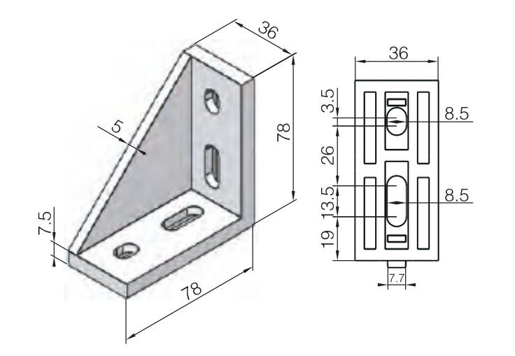 Die Cast Bracket-PG40-40x80 (only Bracket Fasteners sold Separately)