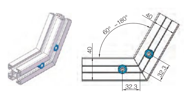 Miter Panel Conector Anchor Connector-PG40-Miter (Model P) – Tee Slot Pakistan