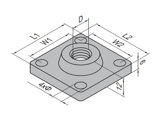 Mounting Plate-PG40-40x40 diecast aluminum