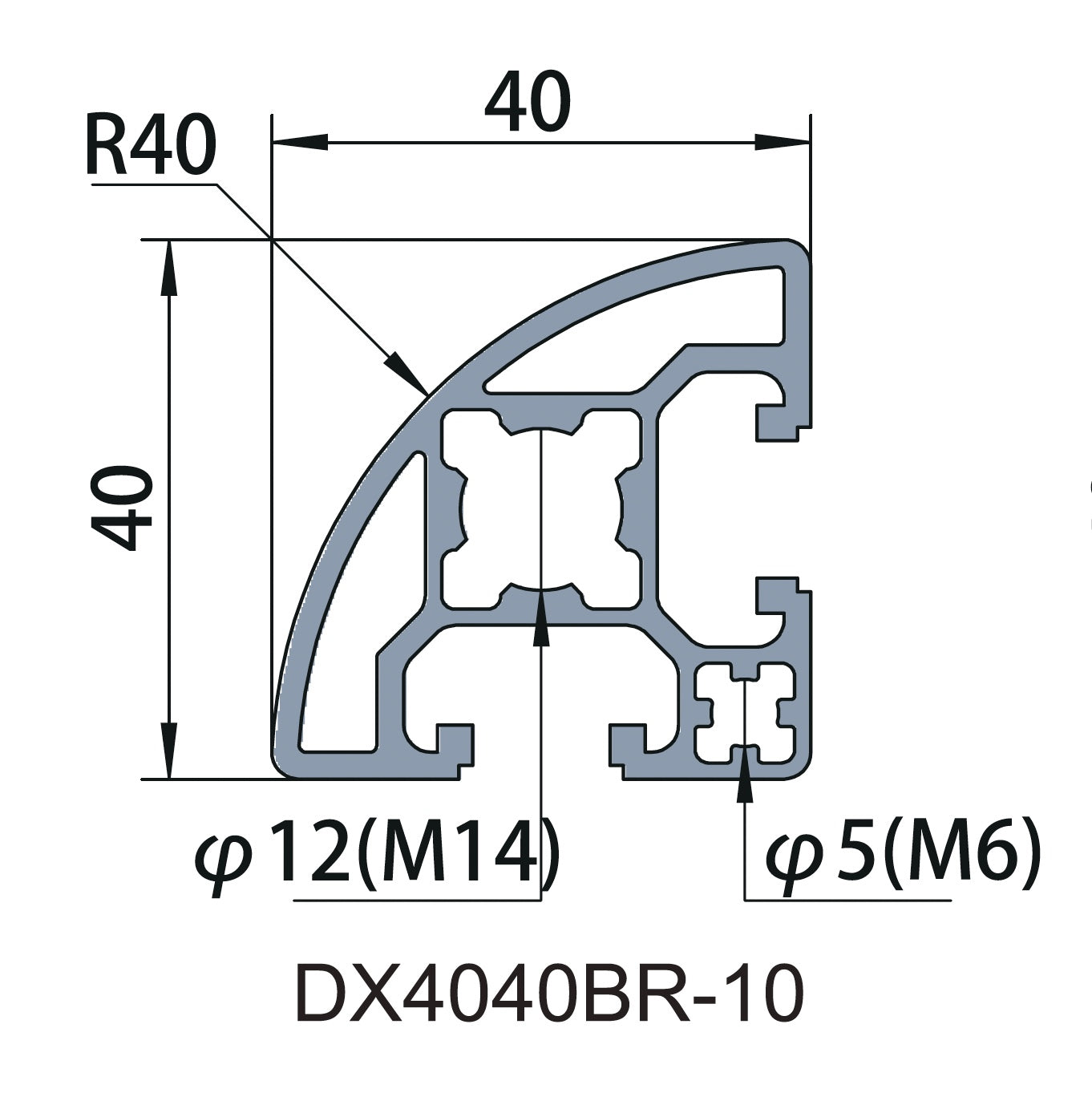 Aluminum Tslot Profile 4040 Round