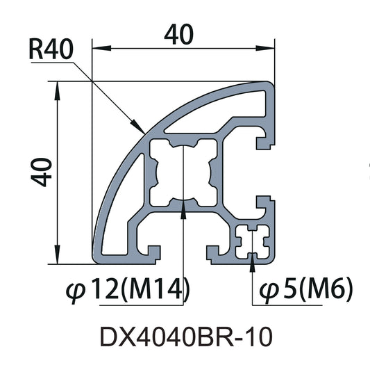 Aluminum Tslot Profile 4040 Round